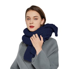 Surblue Winter Chunky Knit Scarf Warm Thick Wrap Pattern Long for Men and Women for Outdoors, Blue