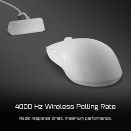 ENDGAME GEAR XM2w 4k Wireless Gaming Mouse without Cable - 4000Hz Polling Wireless Gamer Mouse | Preselected GX Switches | PixArt PAW3395 Sensor Gaming Mouse White Frost