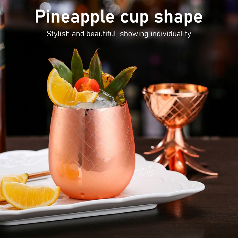 Cocktail Shaker Pineapple Shape Stainless Steel Polished Smooth Surface 500ml
