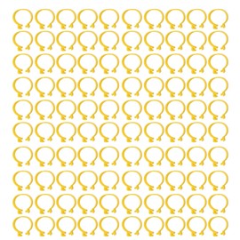 100PCS Chicken Ankle Rings Reusable Plastic Duck Leg Bands Clips For Breeding Chickens Ducks Geese Yellow 25mm/0.98in