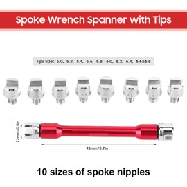 Yosoo Health Gear Motorcycle Spoke Wrench CNC Spanner Set 5.0‑6.8 Length 93mm/3.7in for Most Motorbike