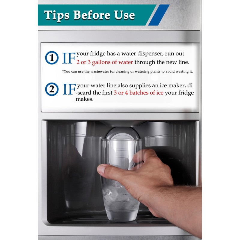 Refrigerator Ice Maker Water Line Kit - 12' Braided Stainless