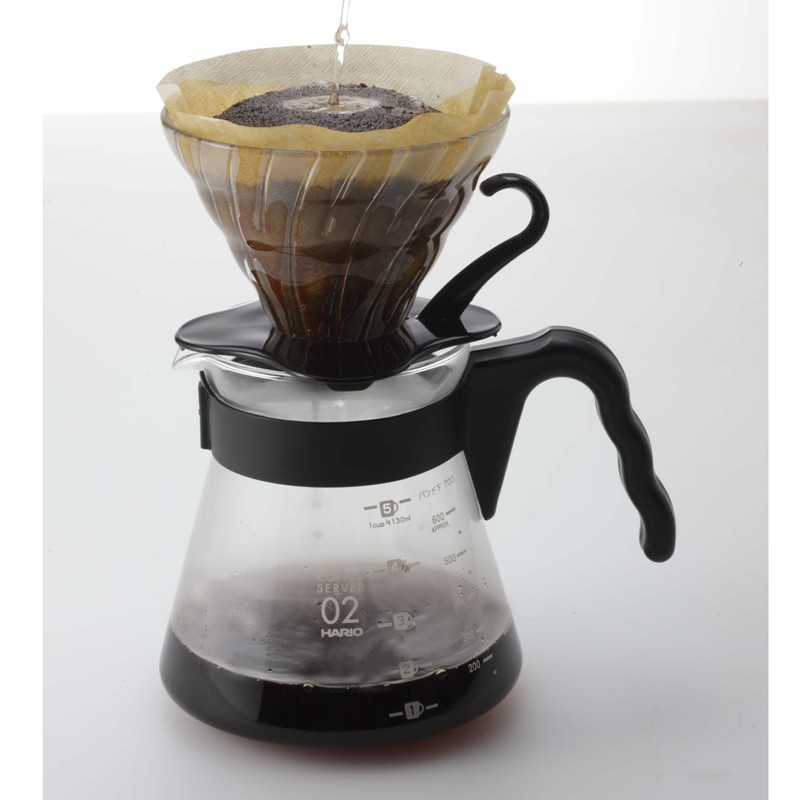 Hario VDG-01B 1-Piece Glass Coffee Dripper, Black