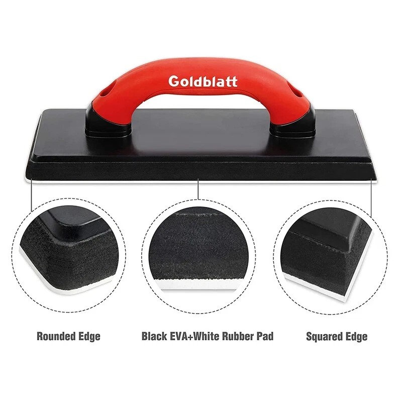 Goldblatt 4" x12" Grout Float with 3 Pack Sponges for