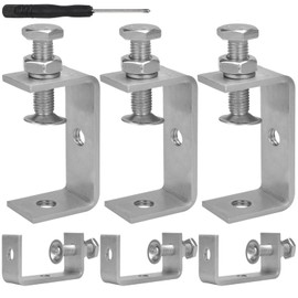 WMAZtool Stainless Steel Small C Clamp Set, 2 1/2 Inch Heavy Duty Metal C-clamp, Tiger Clamp G-Clamp U Clamps with Stable Wide Jaw Opening/I-Beam Design for Woodworking Mounting Welding Crafts, 6pcs