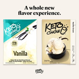 Keto Chow Vanilla Cream - Keto Meal Replacement Shake Powder - Nutritionally Complete - Low Carb - Delicious Easy Meal Substitute - Protein Rich & Dairy Free - 21 Meal Serving