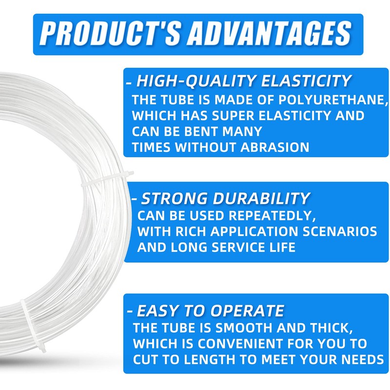 ERGAOBOY Bright 10M Polyurethane PU Air Hose Pipe Kit, 6mm