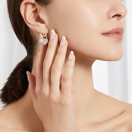 Flor Pendientes de Aro Para Las Mujeres, 18k Chapado en Oro Pequeños Pendientes de aro, oro de Moda Pendientes de aro Hipoalergénico Studs con circonio cúbico