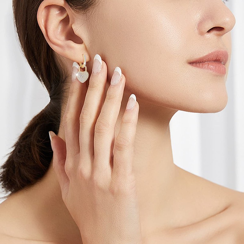 Flor Pendientes de Aro Para Las Mujeres, 18k Chapado en