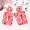 Statement Raffia Earrings Boho Drop Earrings Geometric Dangle Earrings for