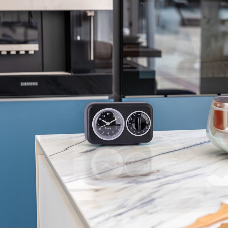 Fisura - Retro kitchen timer black. Analogue kitchen timer for