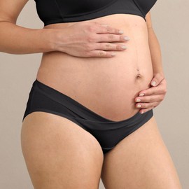 Intimate Portal Maternity Underwear Under the Bump Pregnancy Postpartum Panties Women Cotton Bikini Briefs 6 Pack Black Gray Beige M