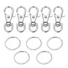 5 Set Key Chain Key Rings Metal Swivel Clasps Snap-On Keychain Ring Hook Spring Clip Snap Hook Lobster Clasp for Keys, Lanyards Jewelry Findings, Round Edged