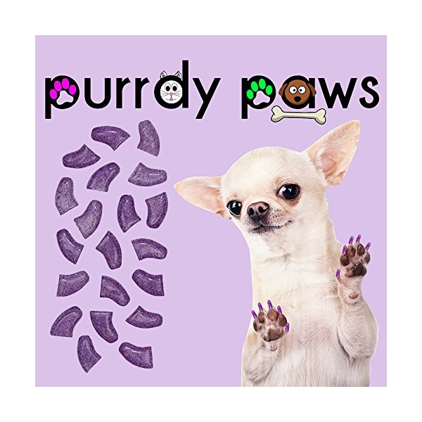 Purrdy Paws 100-Pack Soft Nail Caps for Dog Claws Purple