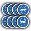 8 Pack - Eye Protection Must Be Worn Stickers -