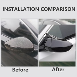 BoxCheer 2PCS Rearview Mirror Cover Fit for Honda Accord 10th 11th 2018 2019 2020 2021 2022 2023 2024 2025 Anti-scratch Car Mirror Frame Replacement Trim Sport Accessories - Angular Carbon Fiber Black