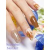 Wahrshei Semi Cured Gel Nail Strips, 20pcs Khaki Flower Gel