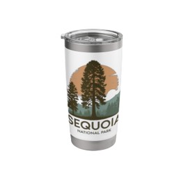 Retro Sequoia National Park Novelty Vacation Tree Minimalist Stainless Steel Insulated Tumbler