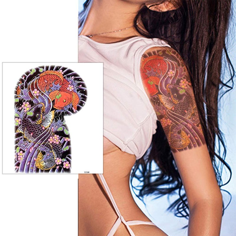The FANTASY mqc22l Tattoo Stickers [Set of 3/A4] Nishiki Carp