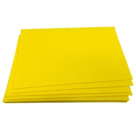 Jtnohx 2mm Stiff Felt Sheets, Thick Felt Fabric, 12pcs 7 x 11.3 inch Felt Squares for Crafts, Color Felt for Cushion and Padding (Yellow)