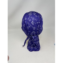 Headwrap Biker Hat Durag Skull Cap Helmet Liner Bandanna Purple White Paisley Star Moisture Wicking and Vented Micro Fiber Dry Fit Stretch