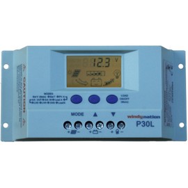 WindyNation P30L LCD 30A PWM Solar Panel Regulator Charge Controller with Digital Display and User Adjustable Settings