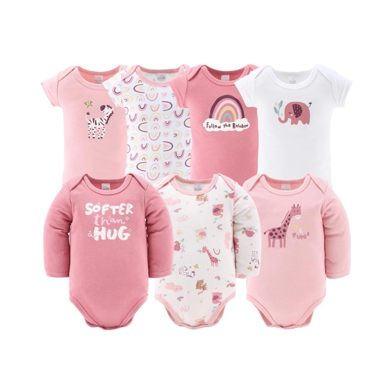 The Peanutshell Rainbow Safari 23 Piece Newborn Baby Girl's 100%