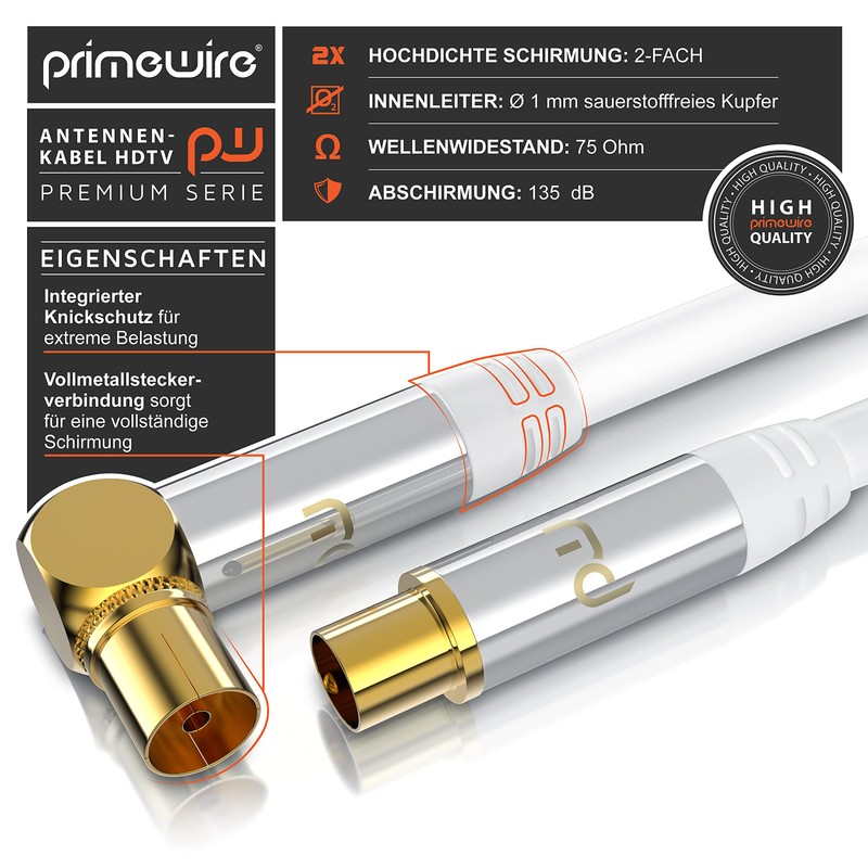 CSL - Antenna Cable Angled 8k 4k HDTV - 0.5