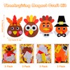 12 Pieces Thanksgiving Turkey Head Magnet Craft Kit Self-Adhesive DIY