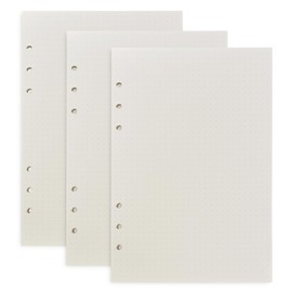 A5 Refill Paper, 3 Packs 135 Sheets Refillable Note Paper, 6 Holes Refill Inserts, Loose Note Paper, Dotted Blank Lined A5 Refill Blank Paper for A5 Notebook (Dotted)