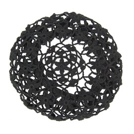 zefen Boina ligera de las mujeres de ganchillo estilo de punto para primavera verano otoño, Negro, M