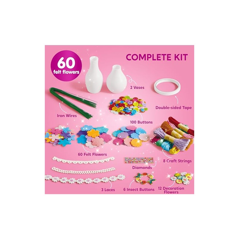 Klever Kits - Artesanía de flores con 2 jarrones, haz