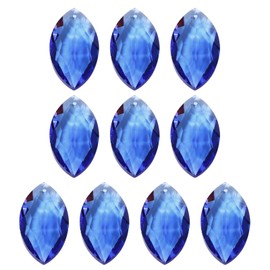 PATIKIL K9 Crystal Pendants Oval Beads, 10 Pack 38mm Chandelier Prisms Parts Hanging Beads DIY Lamp for Arts Crafts Decoration, Blue