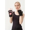 OTPEH 2 Pairs Cat Paw Gloves Fingerless Furry Cat Costume