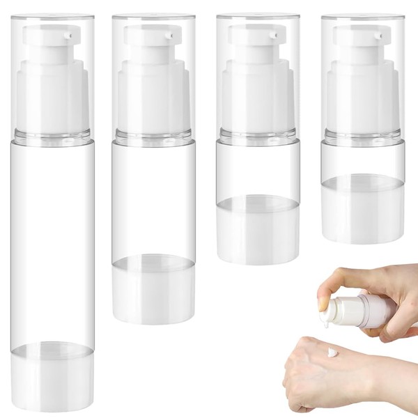 Grevosea 4 Stück 5ml, 10ml, 30ml, 50ml Pumpspender zum Befüllen,Airless