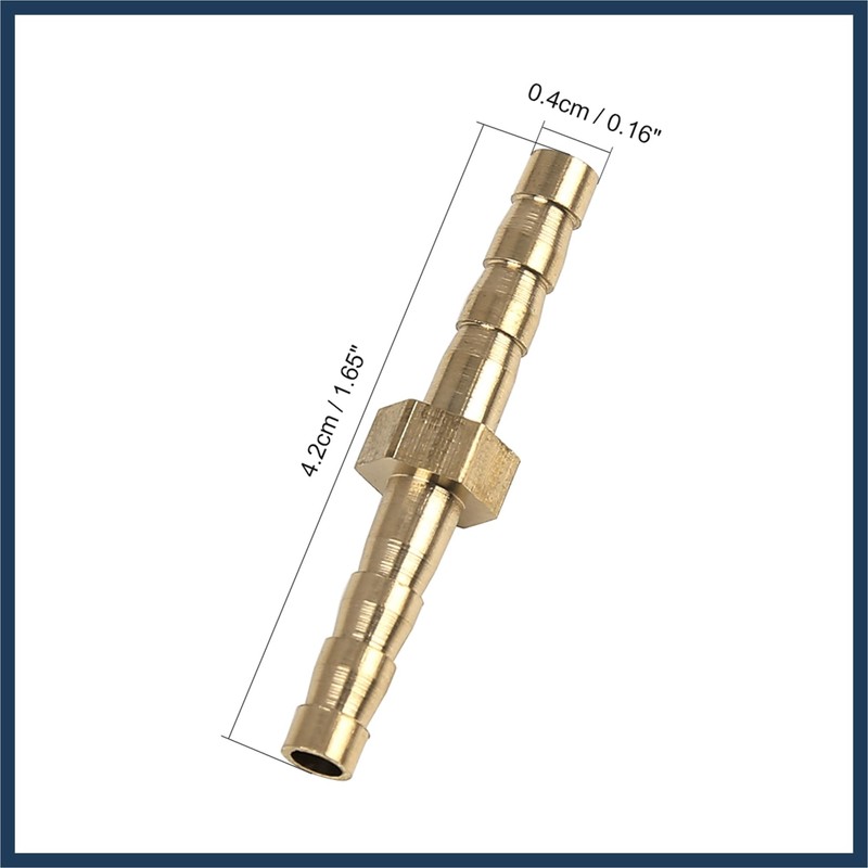 INFINAUTO 4mm Brass Barb Hose Fitting Straight Joiner for Air