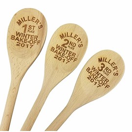 Wedding Collectibles The Spicier The Better Wooden Spoon (14” Long) Engraved Serving Kitchen Accessory | Smooth, Natural Beechwood | Reusable, Gift Keepsake