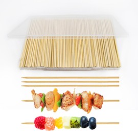 300PCS Bamboo Skewers 6 Inch -12'', Sturdy Kabob Skewers, Smooth Wooden Skewers for Meat, Desserts, Fruit, Appetiser, Smores Sticks, Home/Outdoor or BBQ Restaurant