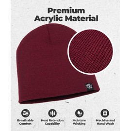 Original Beanie Cap - Soft Knit Beanie Hat - Warm and Durable (Maroon)