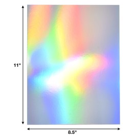 100 Metallic Card Stock Shiny Iridescent Mirror Holographic Glitter Paper Sheets Mixed Colors Foil Board Reflective Sheet for Craft Scrapbook Poster Cardboard Embossing Crafts Letter Size 8.5" x 11"