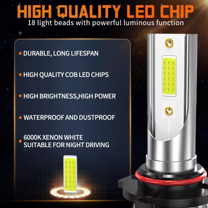 AUIMSOCO 4x 9005 9006 LED Combo Headlight Kit Bulbs 6000K