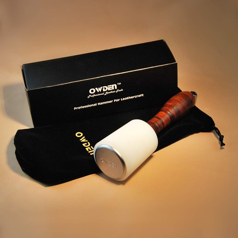 OWDEN Professional Leather Carving Hammer Nylon Head with Leather Grip