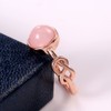 ASFKIPMF 18K Rose Gold Filled Ring Moon Moonstone Solitaire Ring