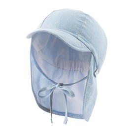 Sterntaler Boys' Peaked Cap Neck Dinosaur Sun Hat, Sky