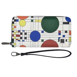 Monarque Wristlet Bifold Wallet Signature Collection (Frank Lloyd Wright Avery Coonley Playhouse)