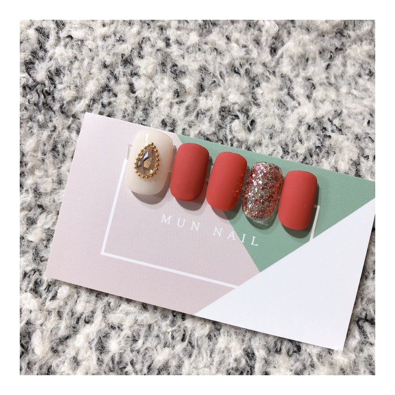 MunNail Maple Nail - Long Oval / MunNail 단풍네일 -