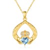 Zeuslia Claddagh Necklace for Women Irish Claddagh Pendant Birthstone Pendant