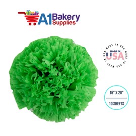 Tissue Paper Squares, Bulk 10 Sheets, Premium Gift Wrap and Art Supplies for Birthdays, Holidays, or Presents by A1BakerySupplies, Small 15 Inch x 20 Inch (Groovy Green)