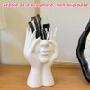 Face in Hands Planter,Small Vase,Flower Pot,White Face Planter,Hydroponic Vase, for