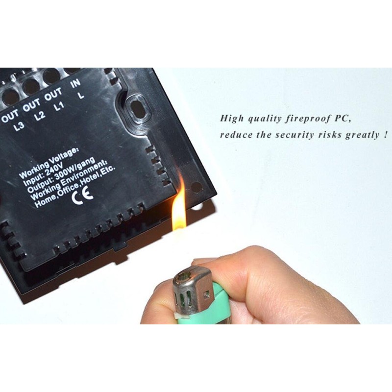 Black Touch Screen Wall Doorbell Switch EU Standard Wall Switch